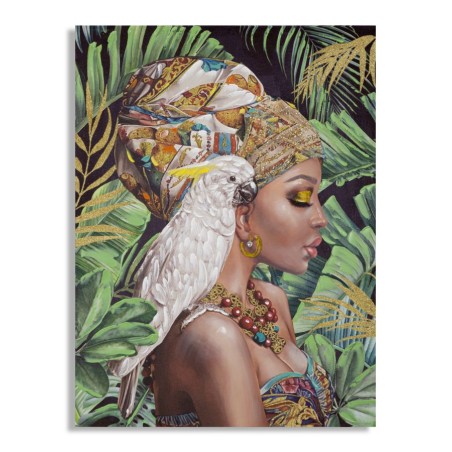 Cuadro vertical hecho a mano Kloe – 90x120 cm – Retrato expresivo, estilizado y bohemio chic