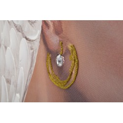 Cuadro vertical hecho a mano Kloe – 90x120 cm – Retrato expresivo, estilizado y bohemio chic