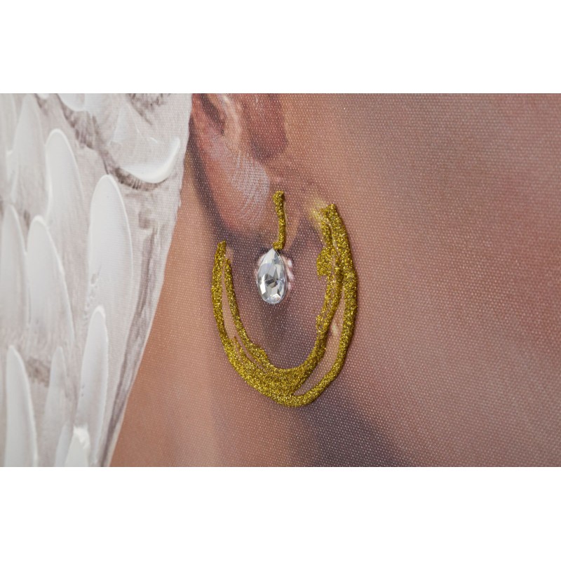 Cuadro vertical hecho a mano Kloe – 90x120 cm – Retrato expresivo, estilizado y bohemio chic