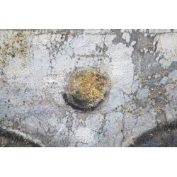 Arte mural hecho a mano, rostro luminoso de Buda – Modelo A – 80x120 cm – Serenidad bohemia y espiritual