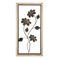 Panel de pared Girish de hierro y madera – Modelo A – 30x60 cm – Fusión artesanal de estilo bohemio chic