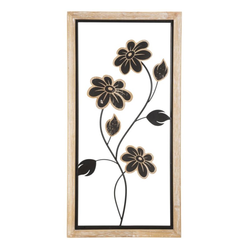 Panel de pared Girish de hierro y madera – Modelo A – 30x60 cm – Fusión artesanal de estilo bohemio chic
