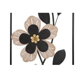 Panel de pared Divaker de hierro y madera – Modelo B – 27x70 cm – Diseño étnico bohemio refinado