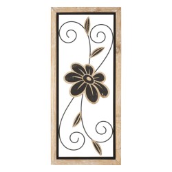 Panel de pared Koman de hierro y madera – Modelo A – 26x60 cm – Diseño cálido, bohemio y artesanal