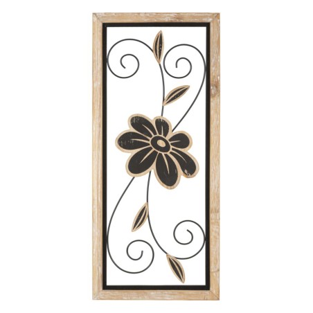 Panel de pared Koman de hierro y madera – Modelo A – 26x60 cm – Diseño cálido, bohemio y artesanal