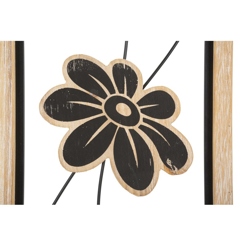 Panel de pared Koman de hierro y madera – Modelo A – 26x60 cm – Diseño cálido, bohemio y artesanal