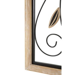 Panel de pared Koman de hierro y madera – Modelo A – 26x60 cm – Diseño cálido, bohemio y artesanal