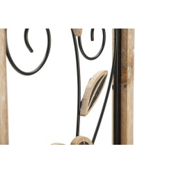 Panel de pared Koman de hierro y madera – Modelo A – 26x60 cm – Diseño cálido, bohemio y artesanal