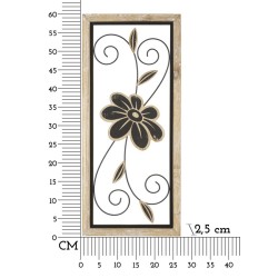 Panel de pared Koman de hierro y madera – Modelo A – 26x60 cm – Diseño cálido, bohemio y artesanal