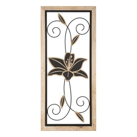 Panel de pared Koman de hierro y madera – Modelo B – 26x60 cm – Combinación de materiales de estilo bohemio chic