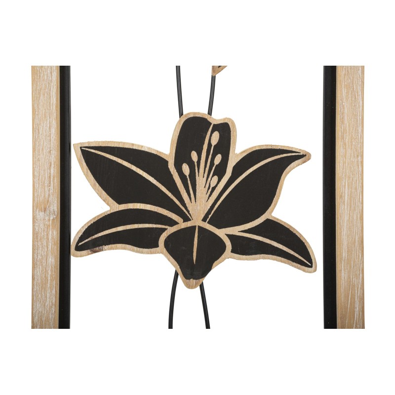 Panel de pared Koman de hierro y madera – Modelo B – 26x60 cm – Combinación de materiales de estilo bohemio chic