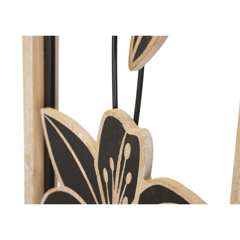 Panel de pared Koman de hierro y madera – Modelo B – 26x60 cm – Combinación de materiales de estilo bohemio chic