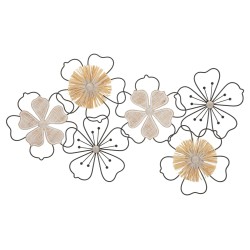 Panel de pared Itis de hierro y madera – 75x42 cm – Decoración de pared bohemia con un toque orgánico