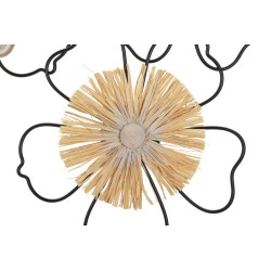 Panel de pared Itis de hierro y madera – 75x42 cm – Decoración de pared bohemia con un toque orgánico