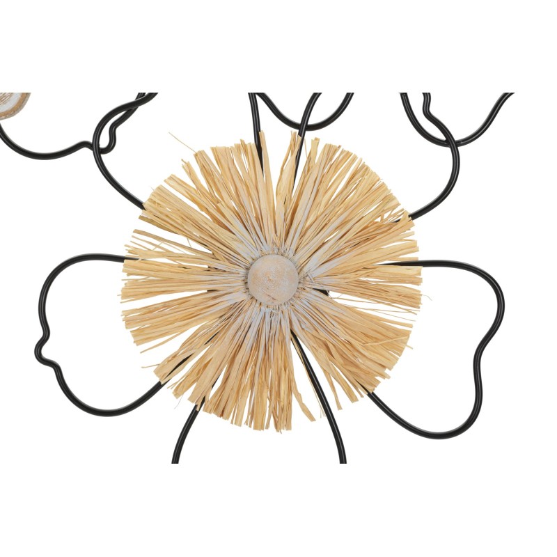 Panel de pared Itis de hierro y madera – 75x42 cm – Decoración de pared bohemia con un toque orgánico