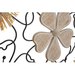 Panel de pared Itis de hierro y madera – 75x42 cm – Decoración de pared bohemia con un toque orgánico