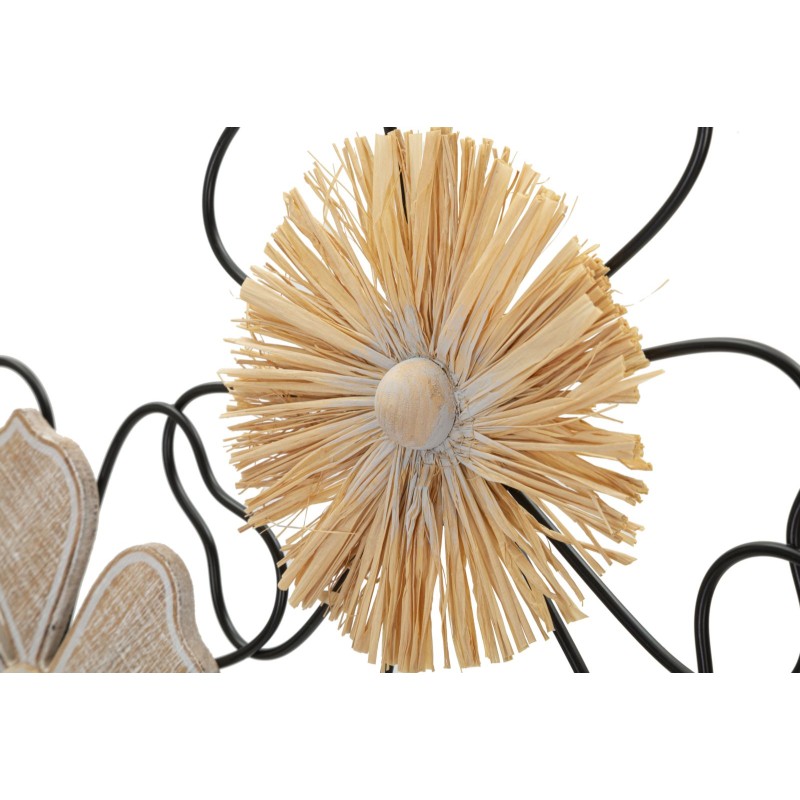 Panel de pared Itis de hierro y madera – 75x42 cm – Decoración de pared bohemia con un toque orgánico