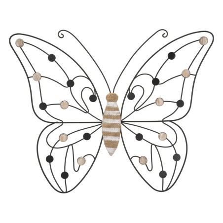 Panel mural de mariposas en hierro y madera – 39x33 cm – Delicado diseño bohemio chic (juego de 2)