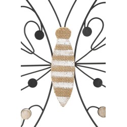 Panel mural de mariposas en hierro y madera – 39x33 cm – Delicado diseño bohemio chic (juego de 2)