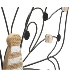 Panel mural de mariposas en hierro y madera – 39x33 cm – Delicado diseño bohemio chic (juego de 2)