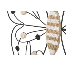 Panel mural de mariposas en hierro y madera – 39x33 cm – Delicado diseño bohemio chic (juego de 2)