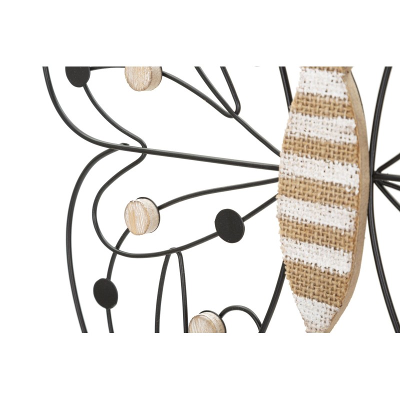 Panel mural de mariposas en hierro y madera – 39x33 cm – Delicado diseño bohemio chic (juego de 2)