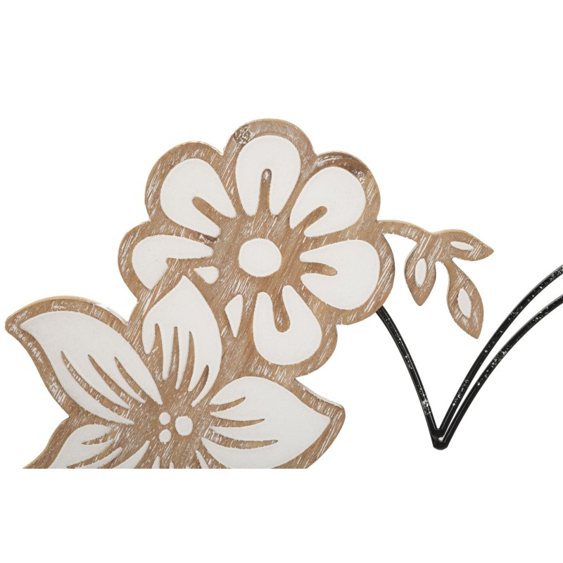 Panel de pared en forma de corazón de hierro y madera – 50x45 cm – Diseño bohemio chic romántico y natural (juego de 2)