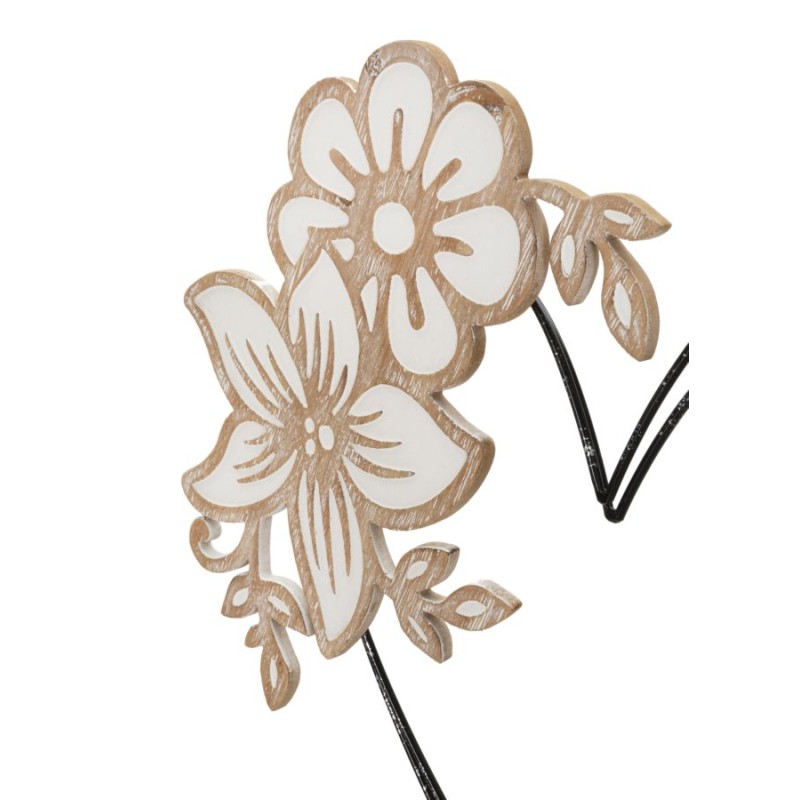 Panel de pared en forma de corazón de hierro y madera – 50x45 cm – Diseño bohemio chic romántico y natural (juego de 2)