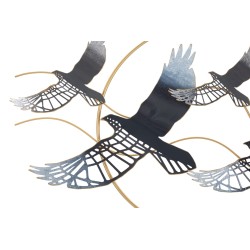 Panel de pared de hierro con forma de pájaro – 91x50 cm – Motivo aéreo. Estilo glamuroso, artístico y poético.