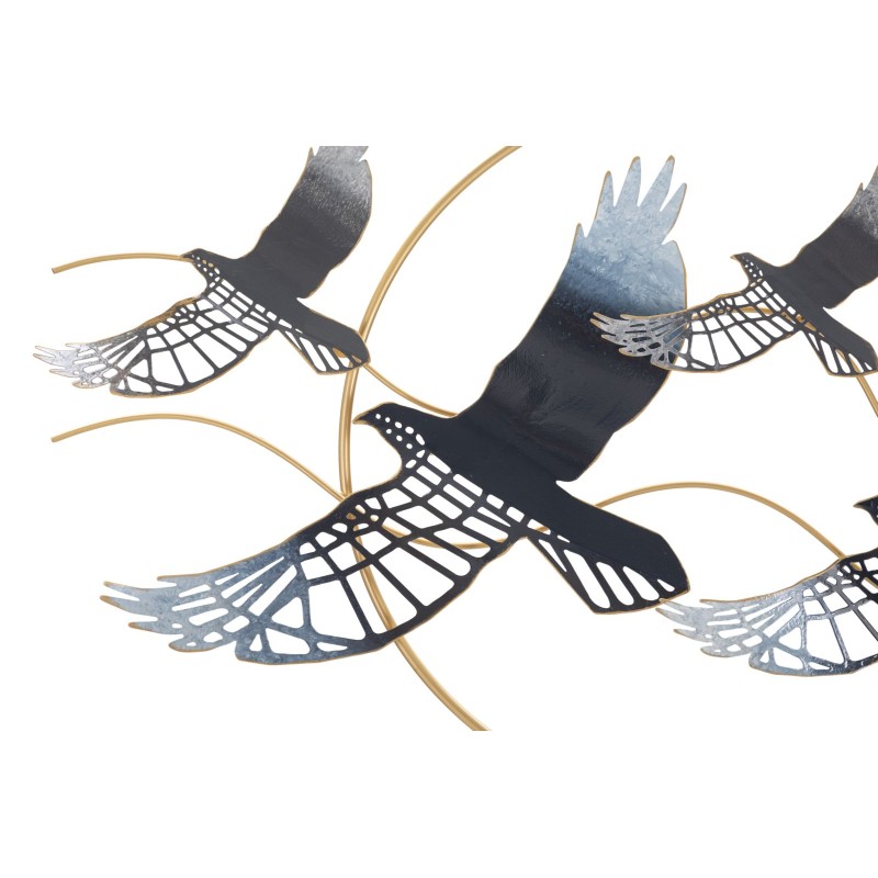 Panel de pared de hierro con forma de pájaro – 91x50 cm – Motivo aéreo. Estilo glamuroso, artístico y poético.