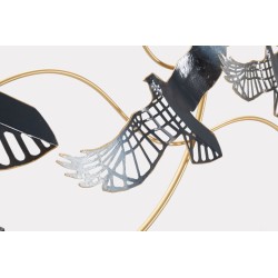 Panel de pared de hierro con forma de pájaro – 91x50 cm – Motivo aéreo. Estilo glamuroso, artístico y poético.