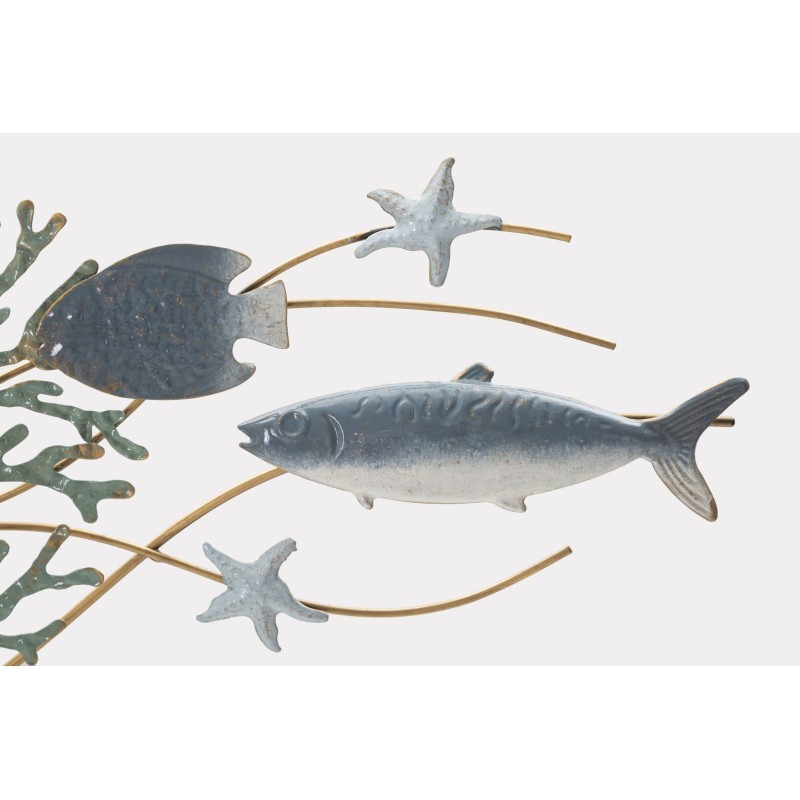 Panel de pared de hierro con forma de estrella de mar – 95x53 cm – Decoración náutica glamurosa y dorada