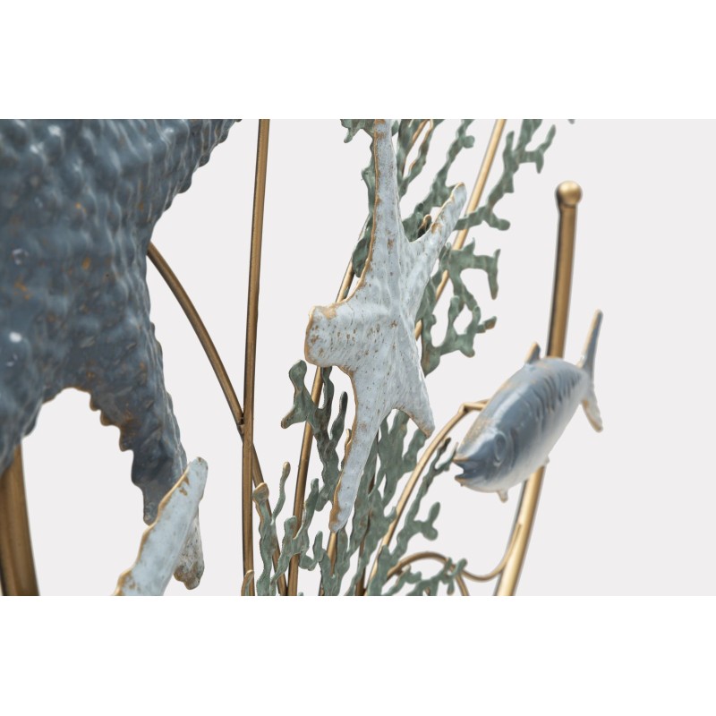 Panel de pared de hierro con forma de estrella de mar – 95x53 cm – Decoración náutica glamurosa y dorada