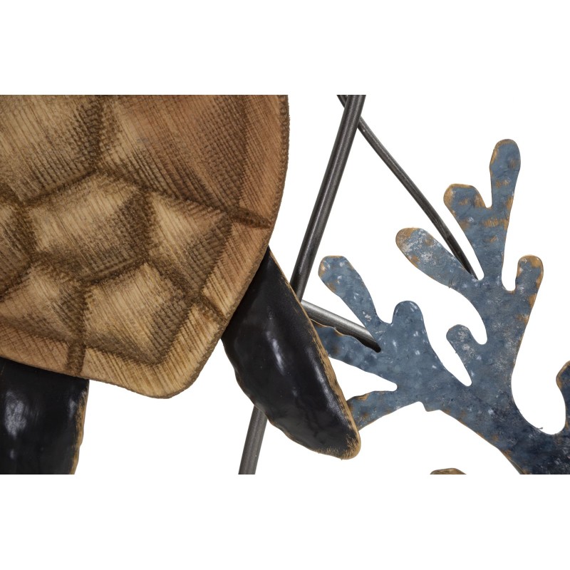 Panel de pared de hierro con forma de tortuga – 132x69 cm – Gran panel glamuroso inspirado en el mar