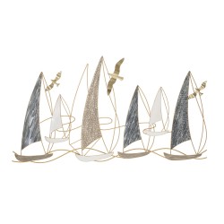 Letrero luminoso de pared con forma de barco de hierro – Un toque de brillante escapismo (123,8 x 5,1 x 69,9 cm)