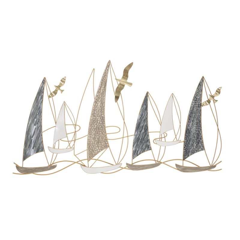 Letrero luminoso de pared con forma de barco de hierro – Un toque de brillante escapismo (123,8 x 5,1 x 69,9 cm)