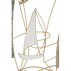 Letrero luminoso de pared con forma de barco de hierro – Un toque de brillante escapismo (123,8 x 5,1 x 69,9 cm)