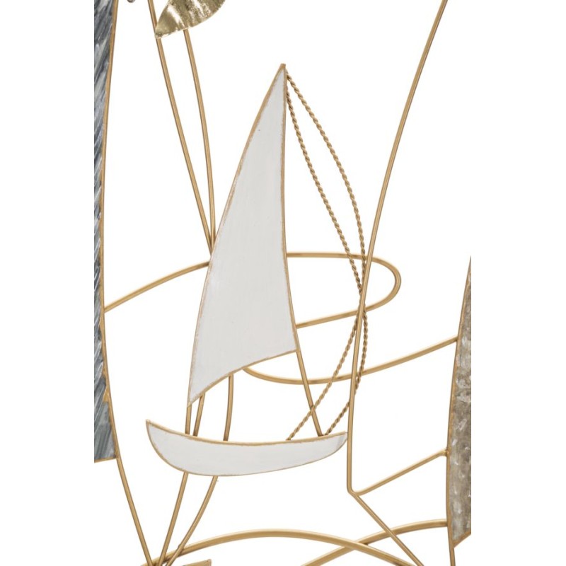 Letrero luminoso de pared con forma de barco de hierro – Un toque de brillante escapismo (123,8 x 5,1 x 69,9 cm)