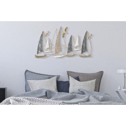 Letrero luminoso de pared con forma de barco de hierro – Un toque de brillante escapismo (123,8 x 5,1 x 69,9 cm)