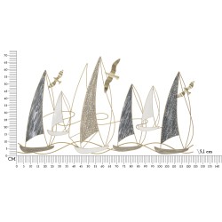 Letrero luminoso de pared con forma de barco de hierro – Un toque de brillante escapismo (123,8 x 5,1 x 69,9 cm)