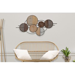 Panel de pared de hierro con aspecto de madera: un toque bohemio chic reinventado (134 x 4 x 69,2 cm)