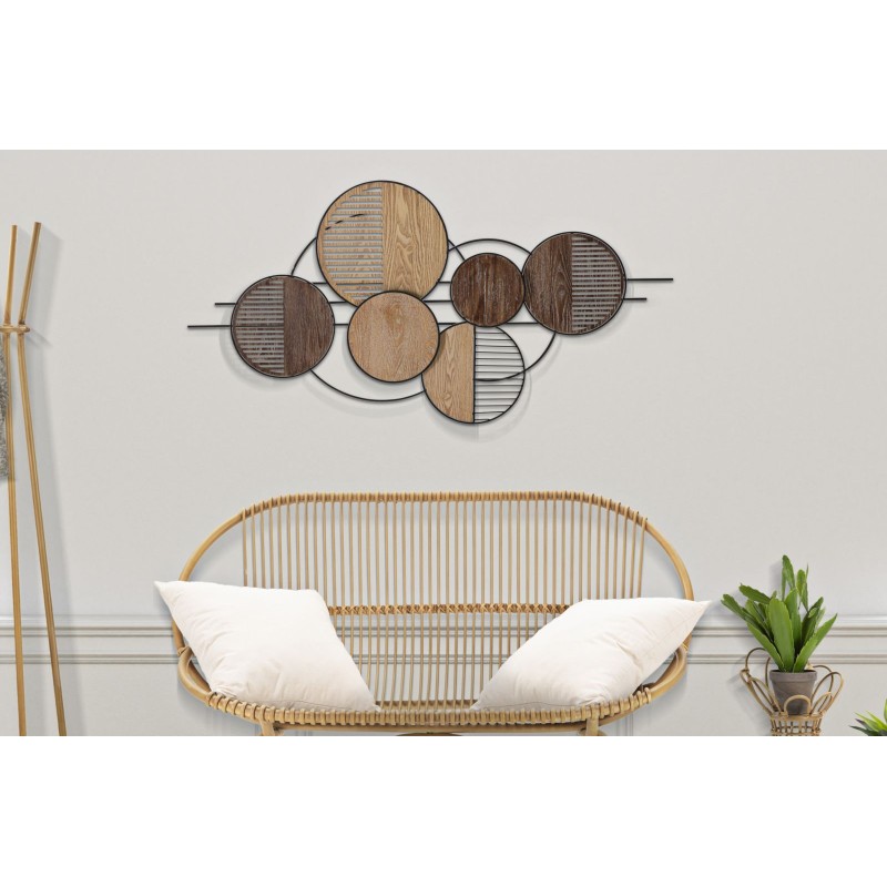 Panel de pared de hierro con aspecto de madera: un toque bohemio chic reinventado (134 x 4 x 69,2 cm)