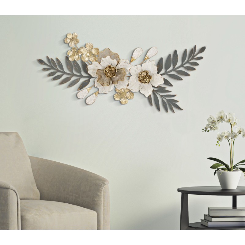 Panel mural de hierro gris – Sencillez moderna y brillo metálico (90,2 x 7,6 x 41,9 cm)