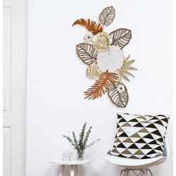 Panel mural BOUQUET – Un diseño floral metálico (50,8 x 7 x 87 cm)