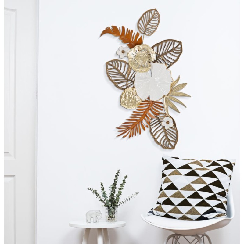 Panel mural BOUQUET – Un diseño floral metálico (50,8 x 7 x 87 cm)