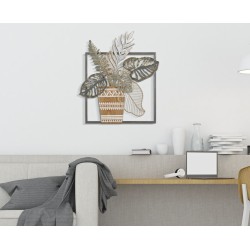 Panel mural VASO – Una obra de arte en hierro delicadamente encantadora (54 x 6,4 x 62,9 cm)