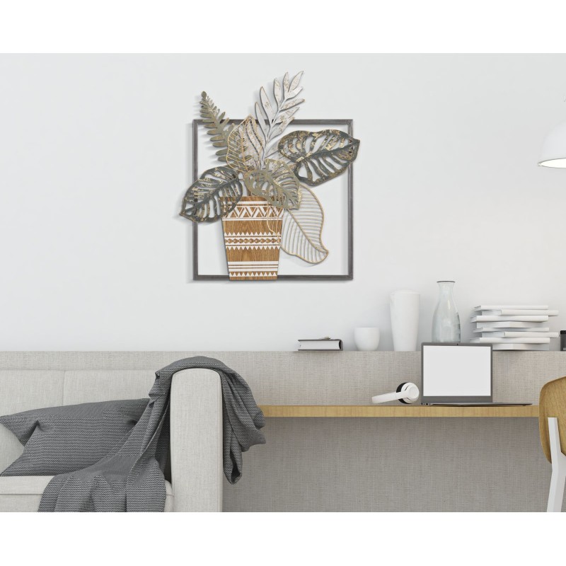 Panel mural VASO – Una obra de arte en hierro delicadamente encantadora (54 x 6,4 x 62,9 cm)