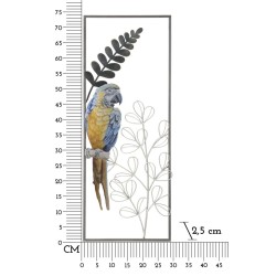 Panel de pared PARROT – Colores tropicales y brillo glamuroso (28,6 x 2,5 x 74,3 cm)