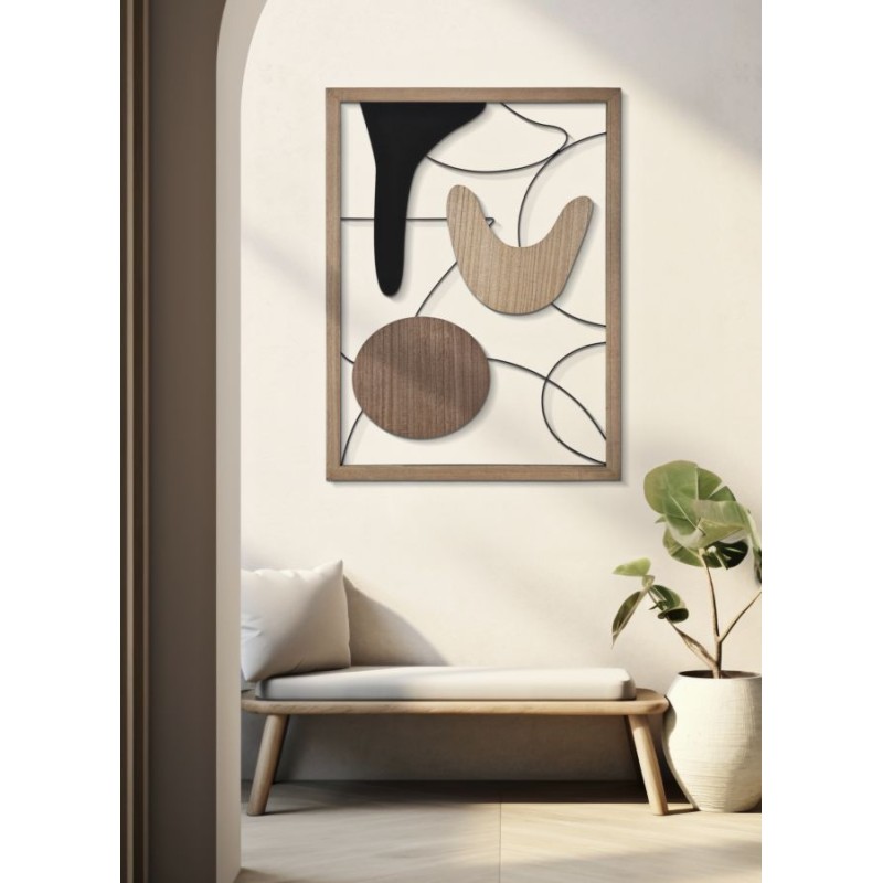Panel mural ASTROY – Versión B, elegancia contemporánea (60 x 2 x 80 cm)