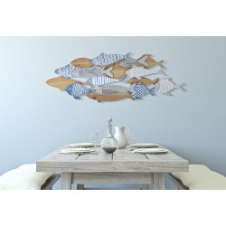 Panel mural de peces marinos: un toque natural y marino (91 x 3 x 33,5 cm)